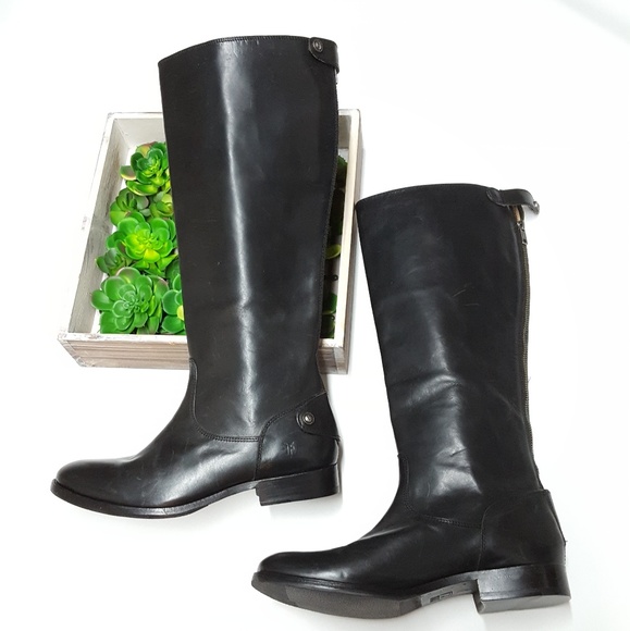 Frye Shoes - Frye Melissa Snap Button Back Zip Black Boots